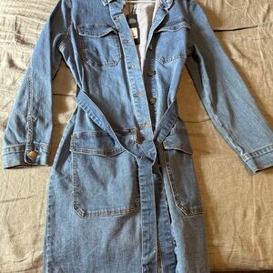 Fashion Nova Blue Denim Dress with Belt